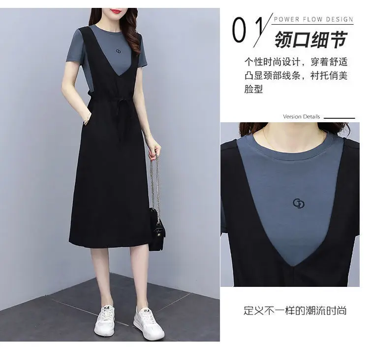 Black Strap Dress Women Long Loose Summer Casual — feature 6