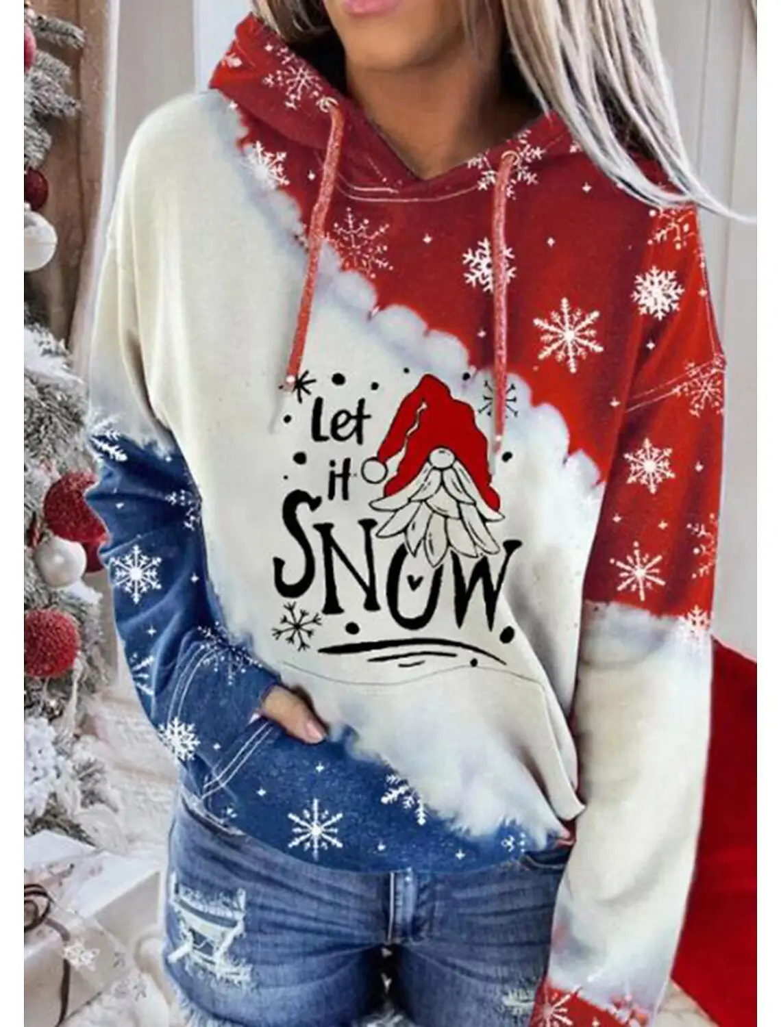 2023 Winter Deer Printed Hooded Fleece Sweater - Image 16