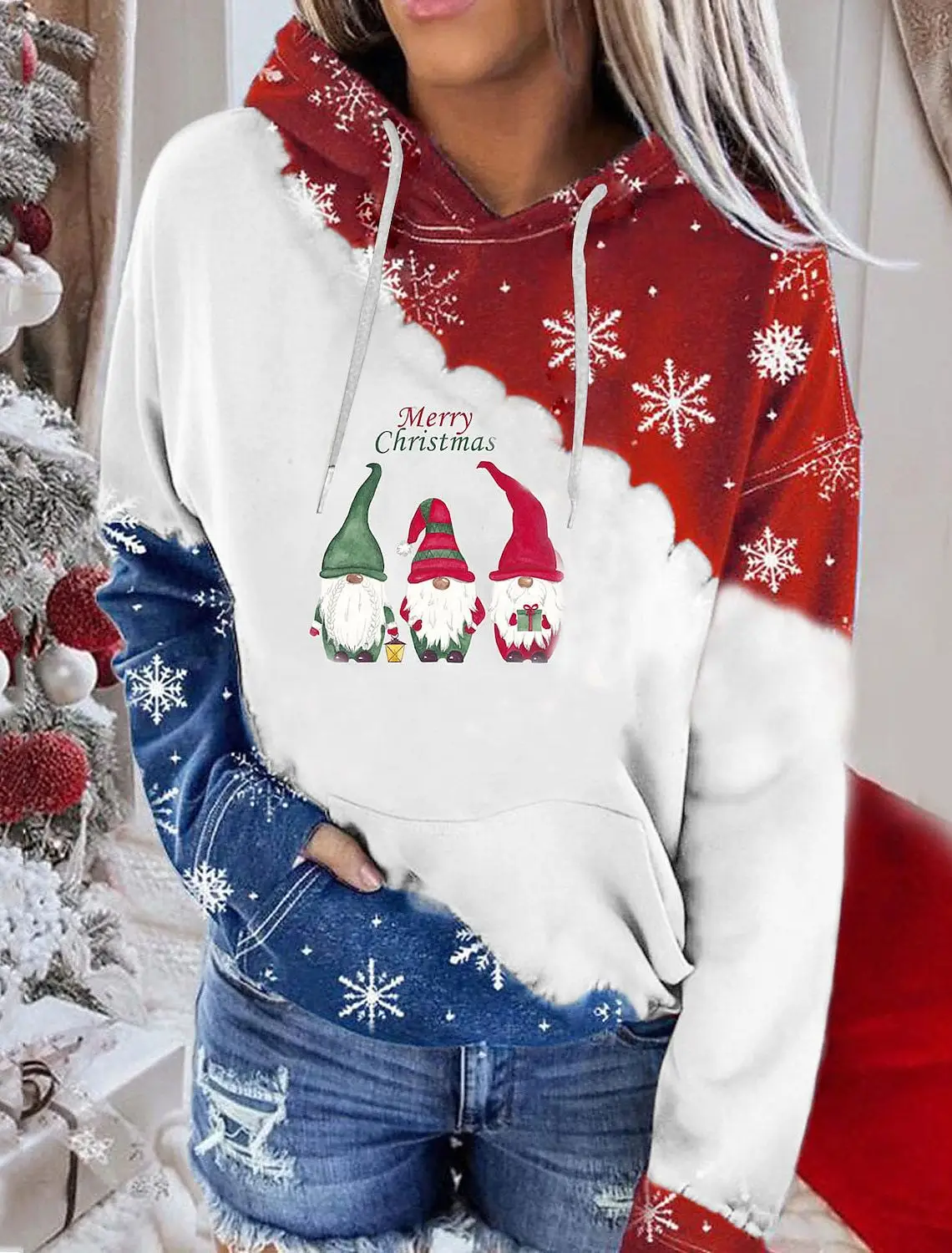 2023 Winter Deer Printed Hooded Fleece Sweater - Image 19