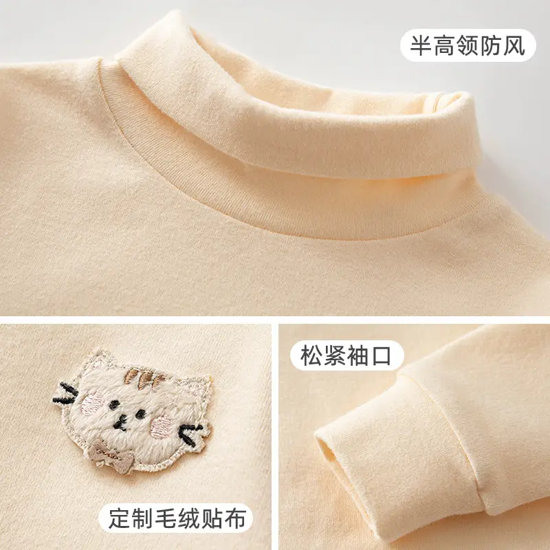 Girls Cotton T-Shirt High Collar Warm Autumn Winter - Image 10