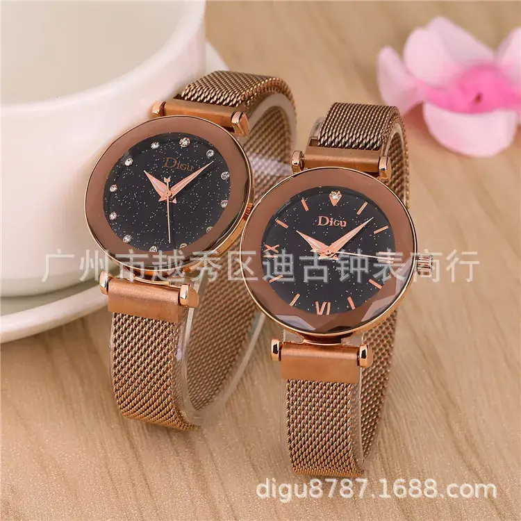 Ceramic Watch Women's Korean Style Quartz Milan Magnetic Mesh Belt