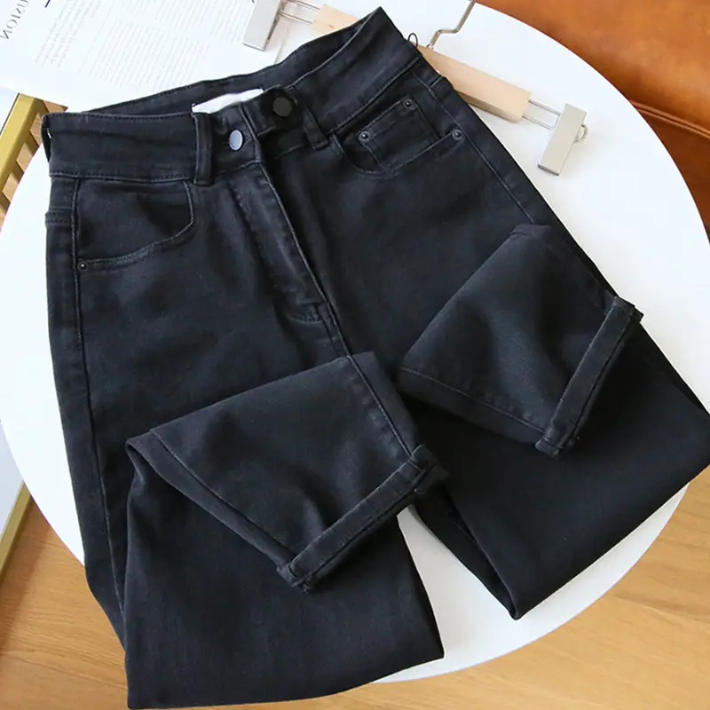 Black Stretch Fat Sister Jeans 2022 Plus Size - Image 5
