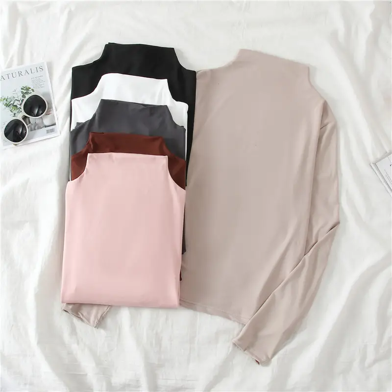 Korean Style Long Sleeve T-Shirt Women Multi Color - Image 9