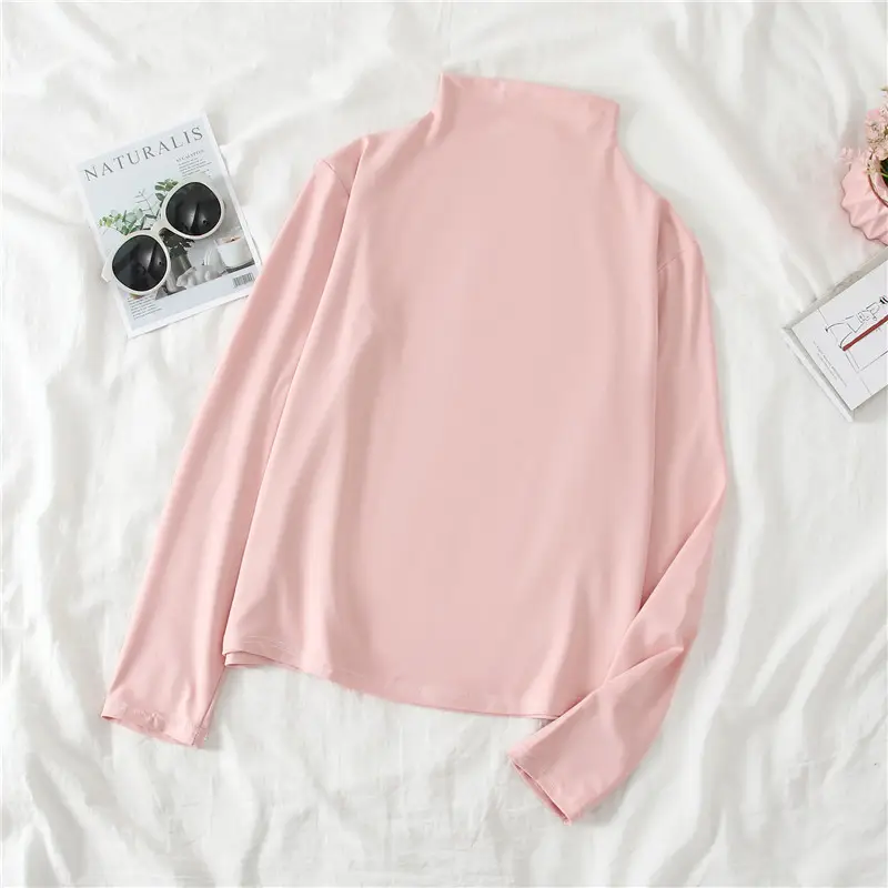 Korean Style Long Sleeve T-Shirt Women Multi Color - Image 3