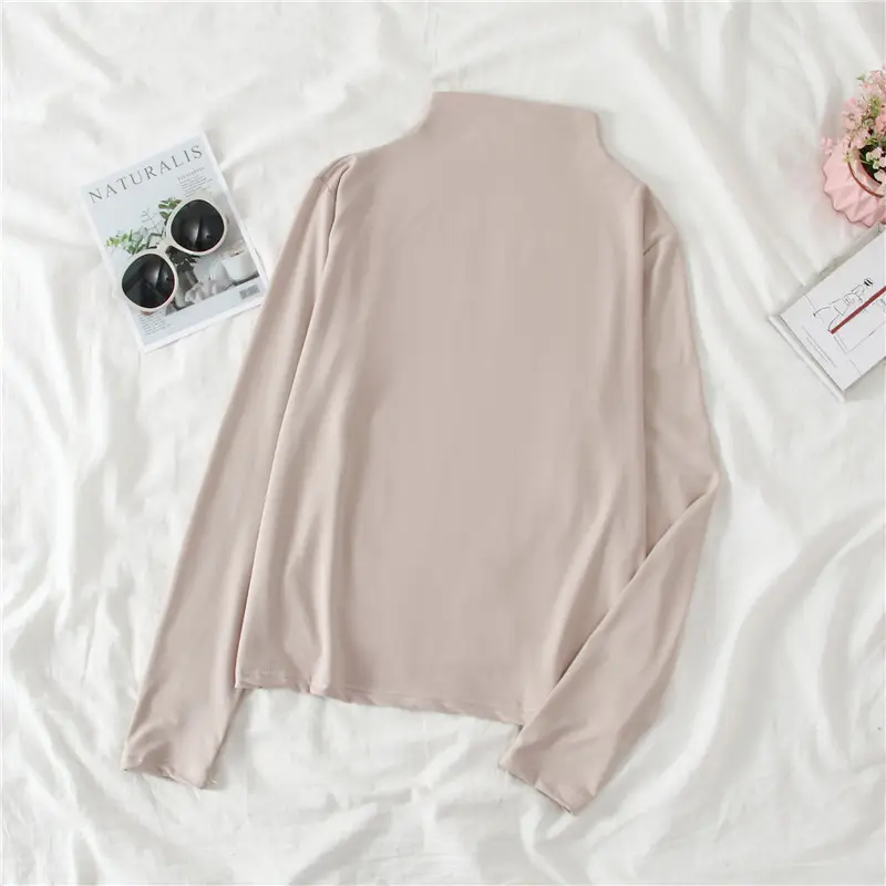 Korean Style Long Sleeve T-Shirt Women Multi Color - Image 5