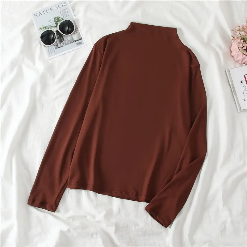 Korean Style Long Sleeve T-Shirt Women Multi Color - Image 6