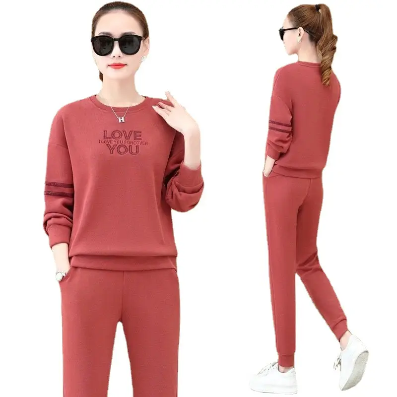 Women's 2023 Red Love Print Sweatpants Set - Image 27