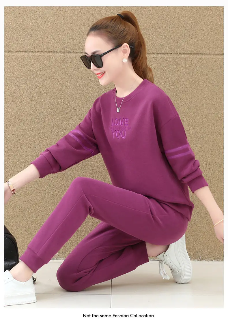 Women's 2023 Red Love Print Sweatpants Set — feature 13
