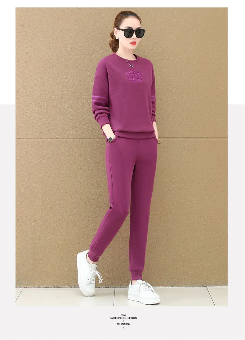Women's 2023 Red Love Print Sweatpants Set — feature 14