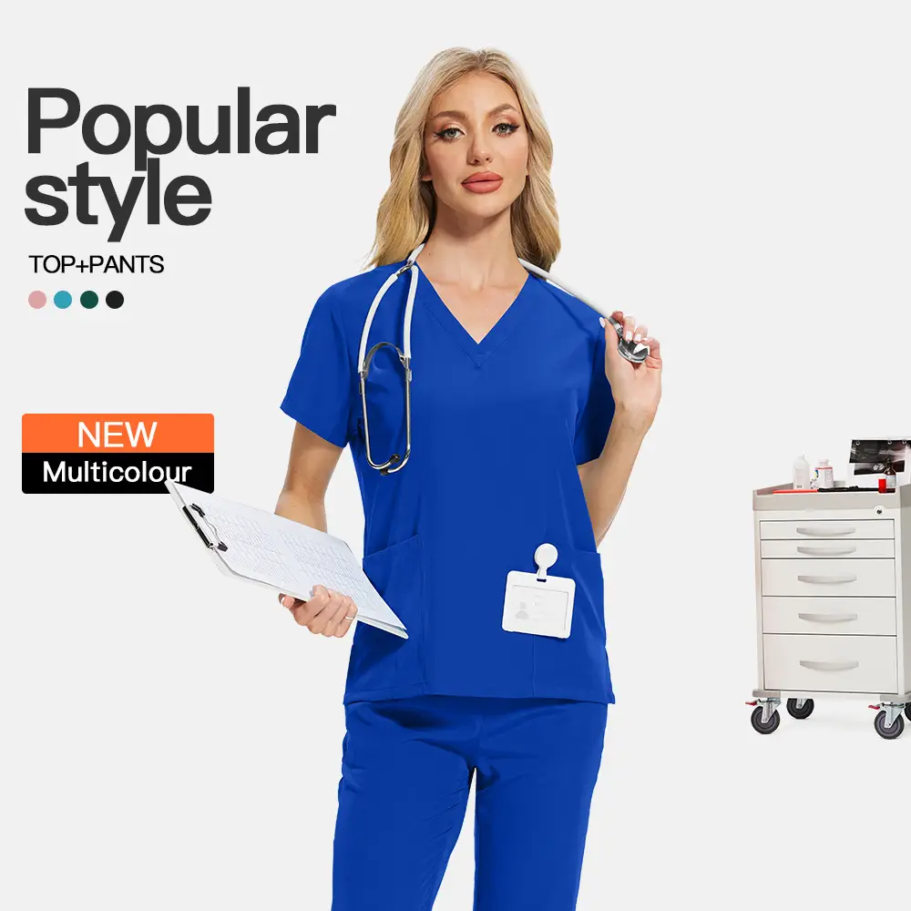 Clinic Nurse Two-Piece Blue Set for Women