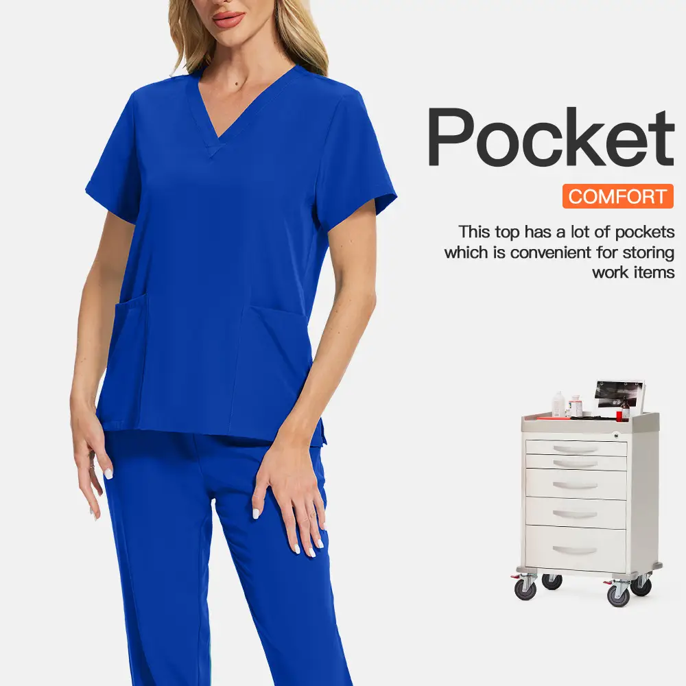Clinic Nurse Two-Piece Blue Set for Women