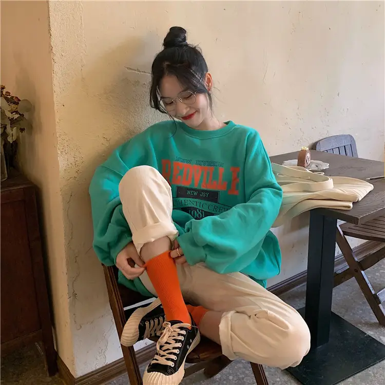 Fleece Printed Plus Size Sweater Women Autumn Winter — feature 23
