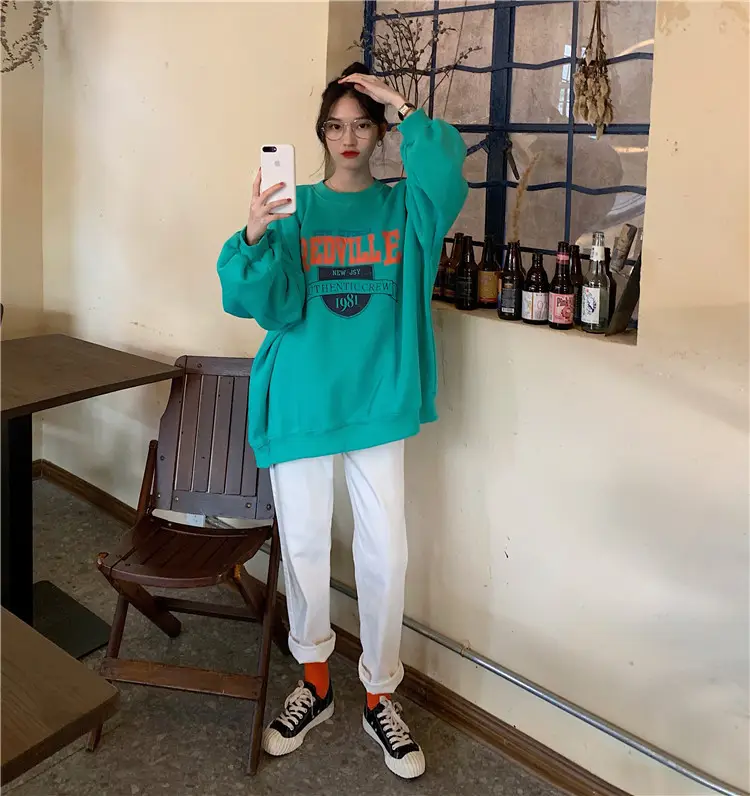 Fleece Printed Plus Size Sweater Women Autumn Winter — feature 29