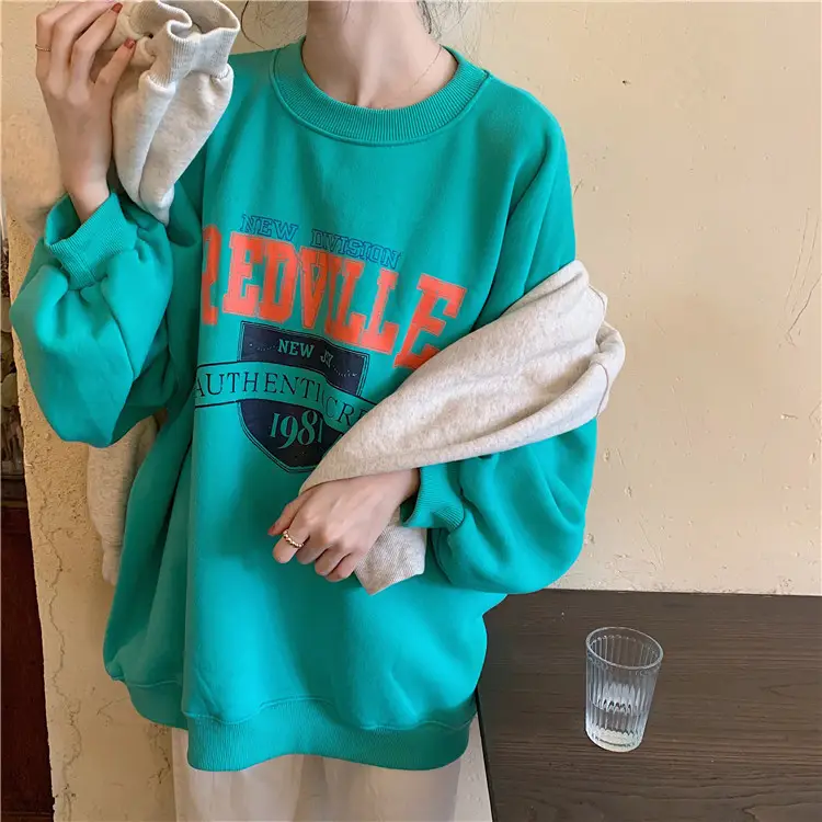 Fleece Printed Plus Size Sweater Women Autumn Winter — feature 33