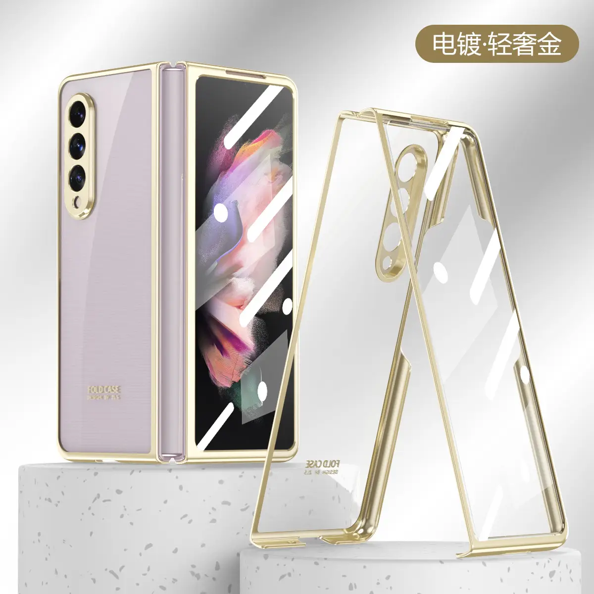 Samsung Fold3 Phone Case Purple 180° Foldable 5G Protective - Image 3