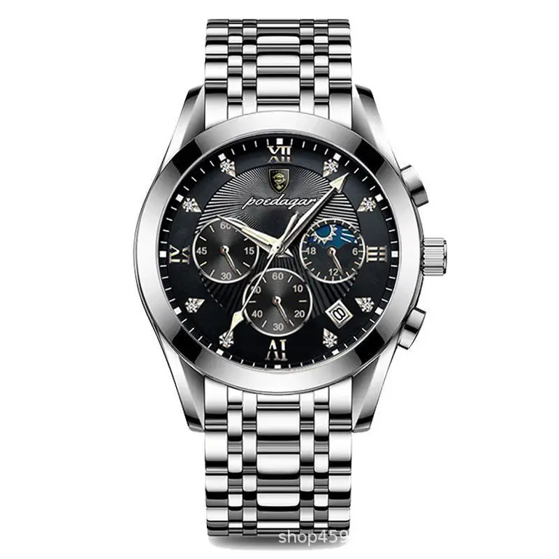 Men's Waterproof Luminous Quartz Watch with Brown Leather Belt - Image 7
