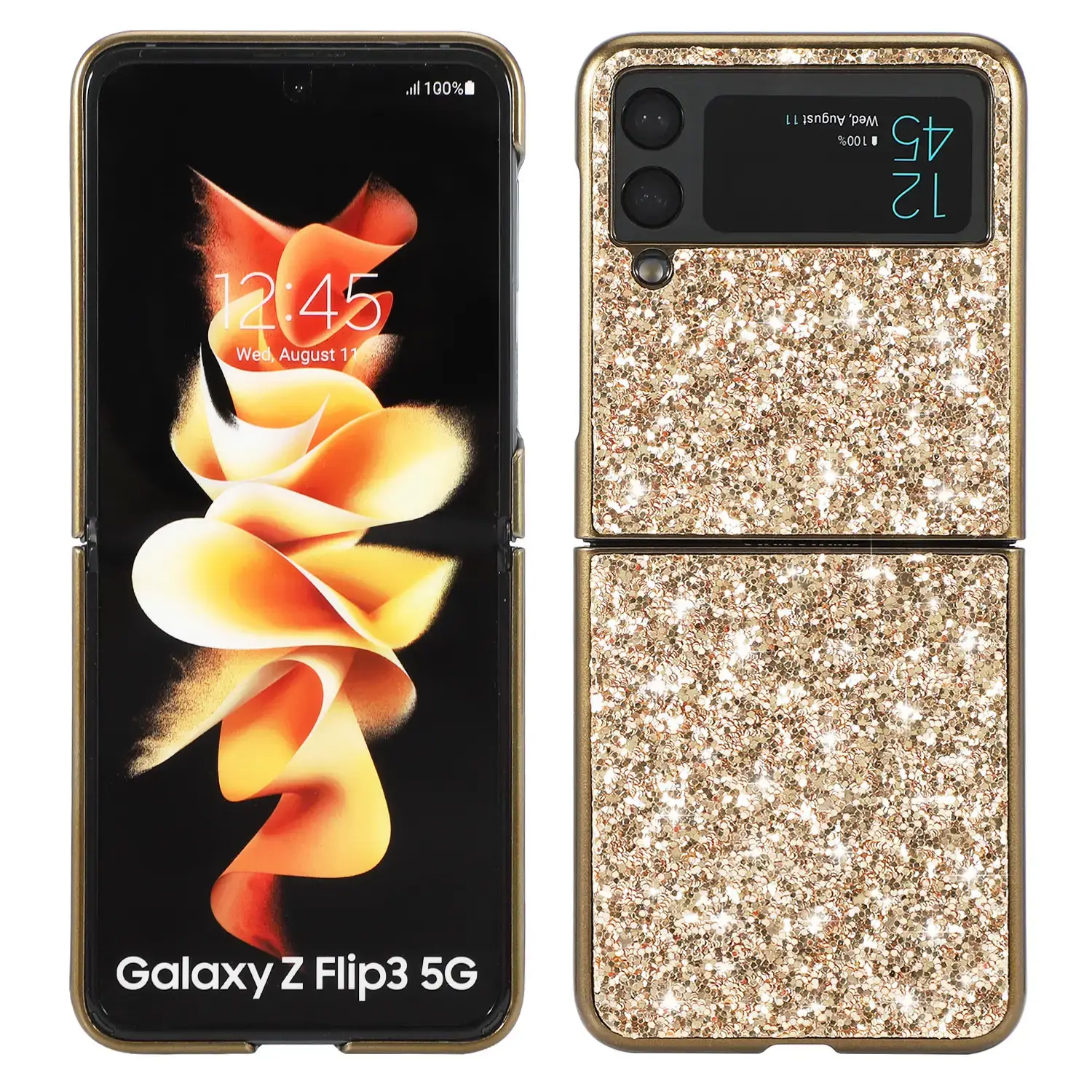 Glitter Leather Flip Phone Case Red 360° - Image 6
