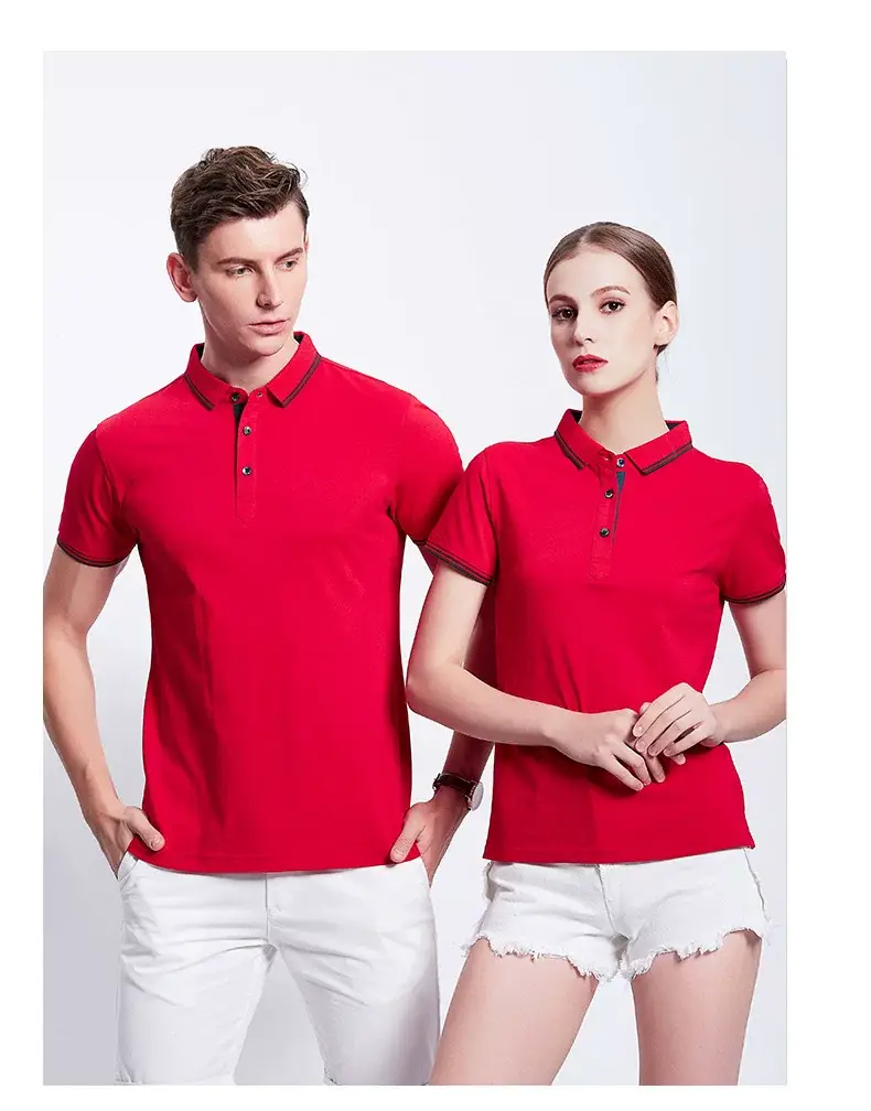 Men Black Polo Shirt with Red Trim — feature 31