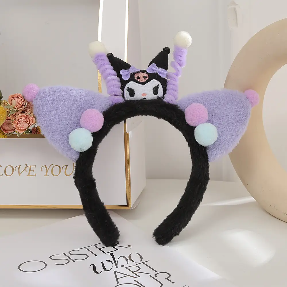 Pink Plush Rabbit Ear Hair Band for Girls - Image 10