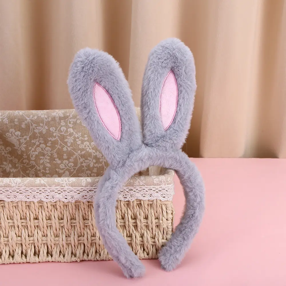 Pink Plush Rabbit Ear Hair Band for Girls - Image 13