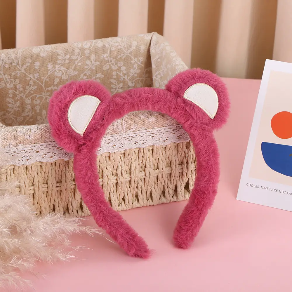 Pink Plush Rabbit Ear Hair Band for Girls - Image 18
