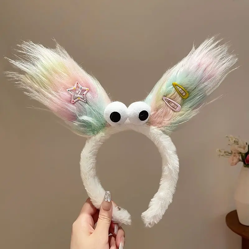 Pink Plush Rabbit Ear Hair Band for Girls - Image 4