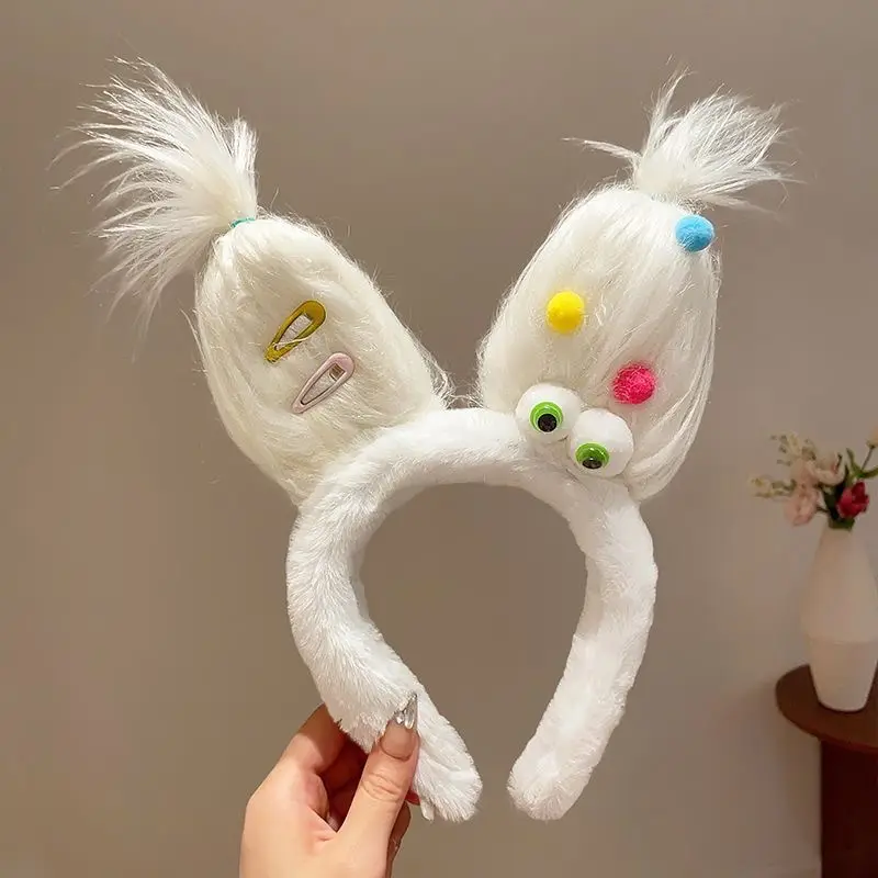 Pink Plush Rabbit Ear Hair Band for Girls - Image 6