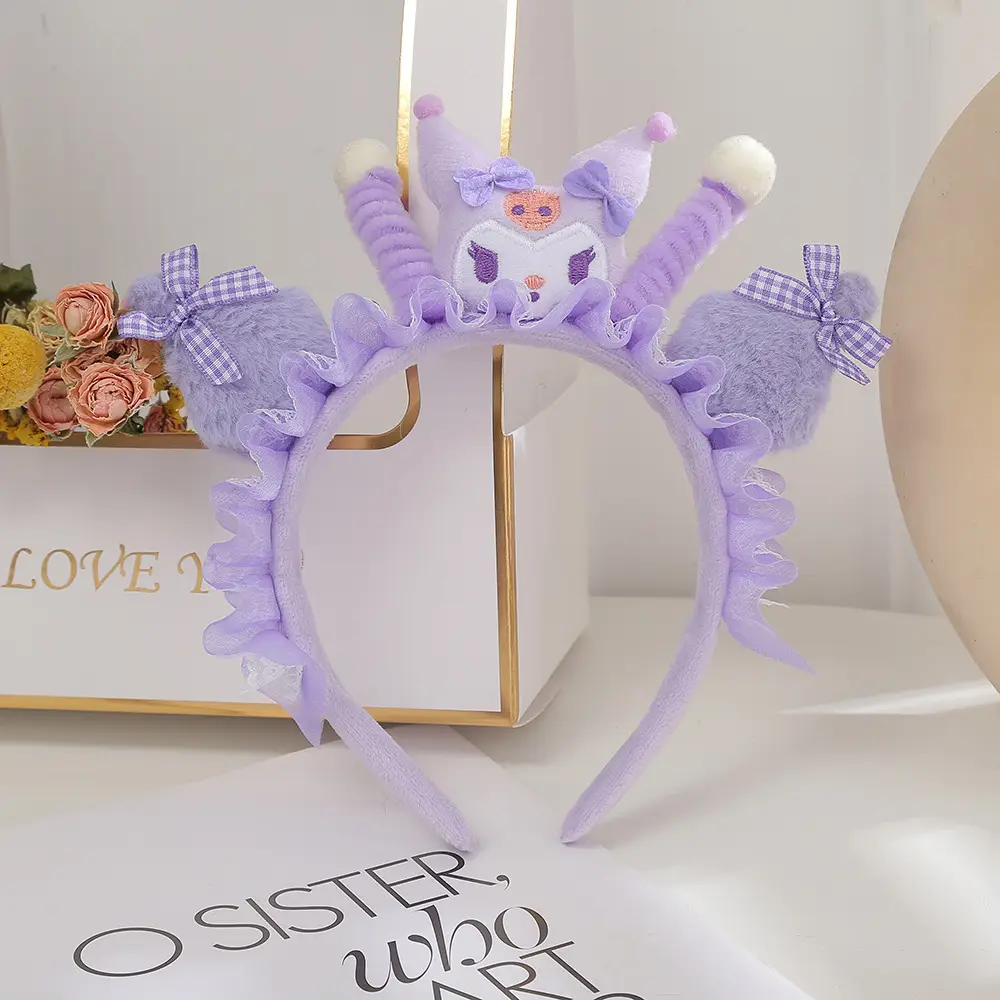 Pink Plush Rabbit Ear Hair Band for Girls - Image 7