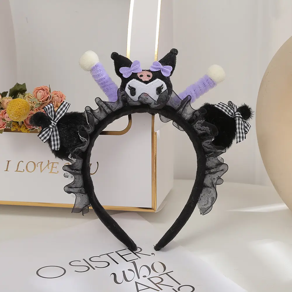 Pink Plush Rabbit Ear Hair Band for Girls - Image 8