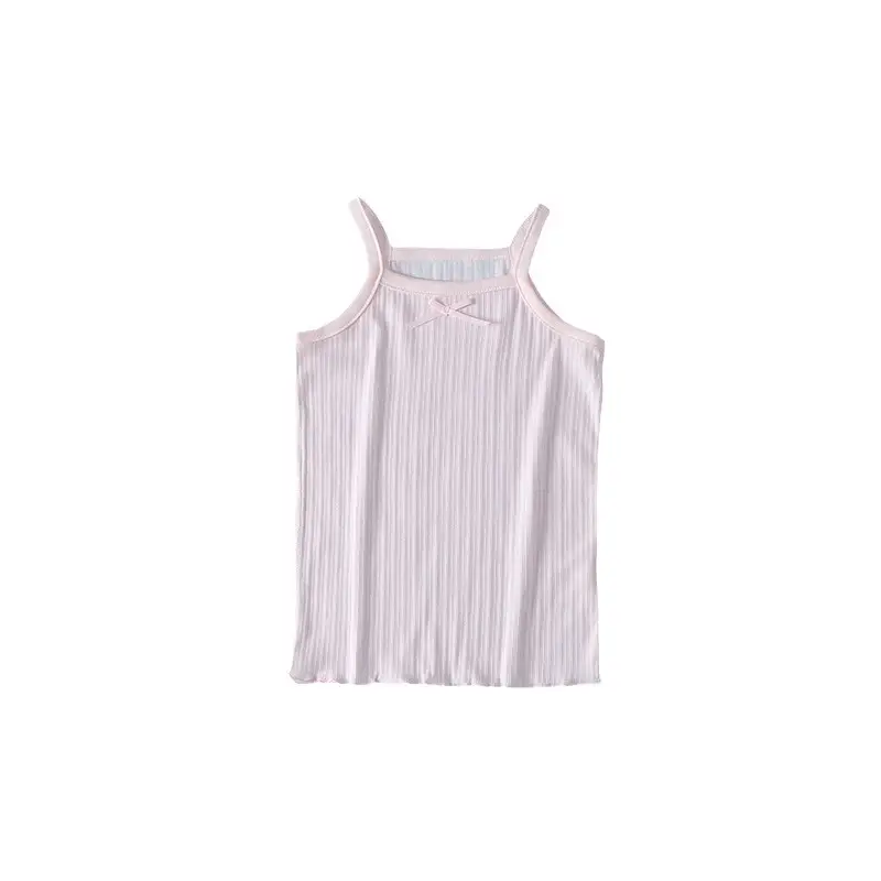 White Cotton Camisole with Lace Trim for Girls