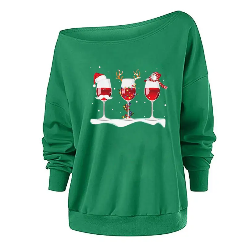 Red 3 Wine Glass Decals Sweatshirt for Women - Image 2