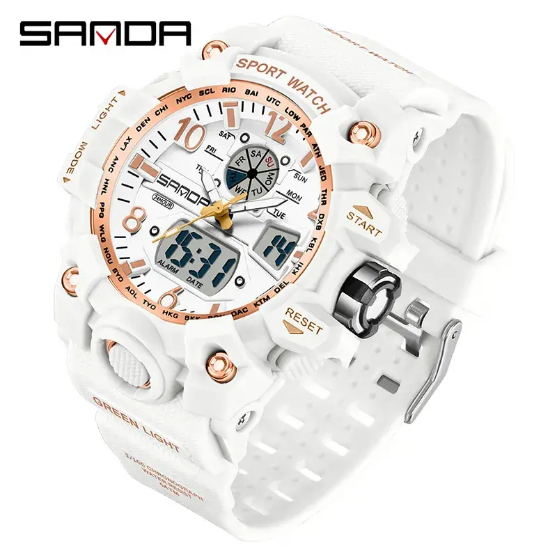 Sanda Multi-Functional Men's Digital Watch Green Black - Image 68