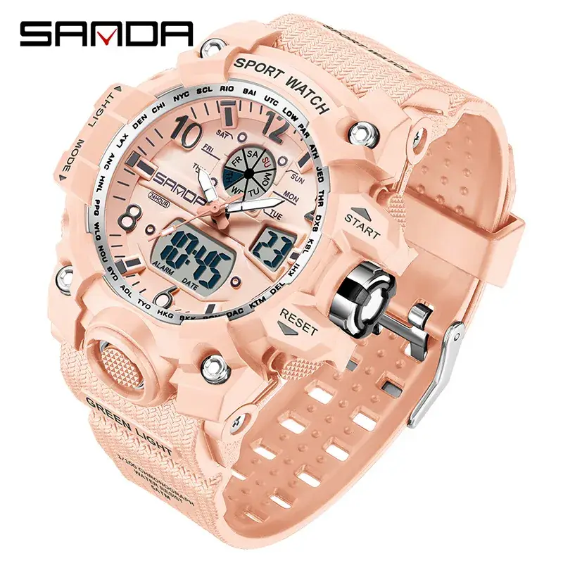 Sanda Multi-Functional Men's Digital Watch Green Black - Image 69