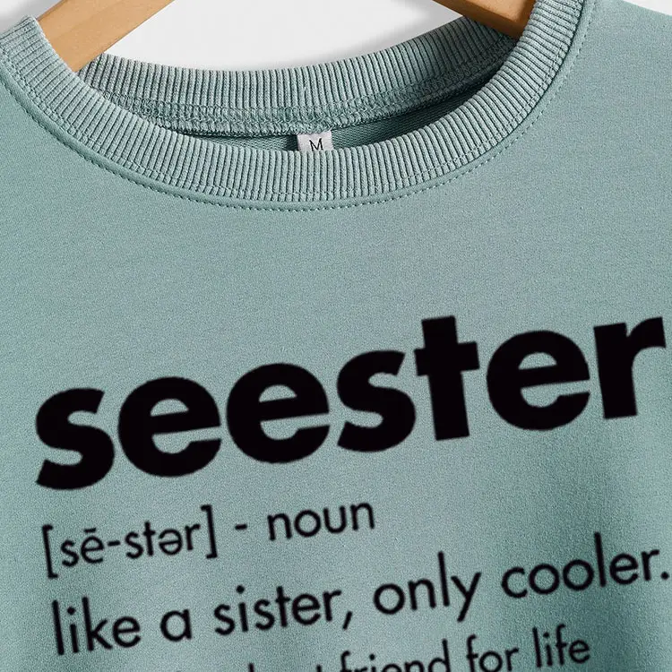 Women's Blue Seester Printed Sweatshirt Long Sleeve - Image 18