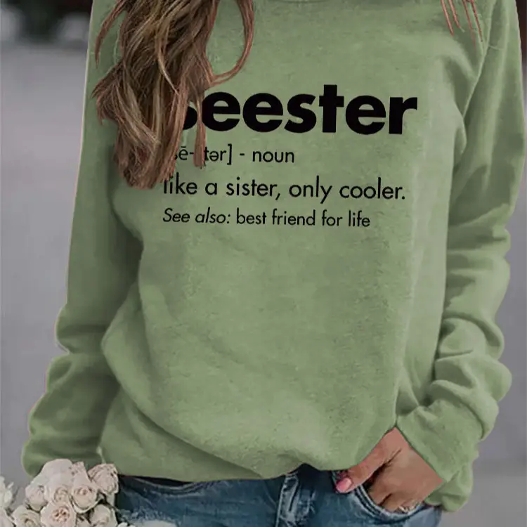 Women's Blue Seester Printed Sweatshirt Long Sleeve - Image 19