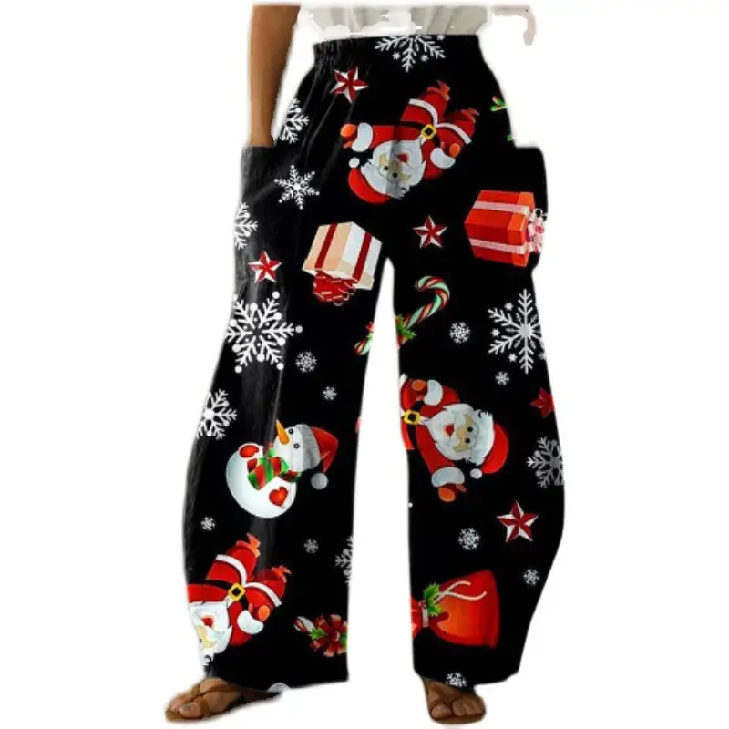 2022 Christmas Style Christmas Pants Black Candy Design - Image 13