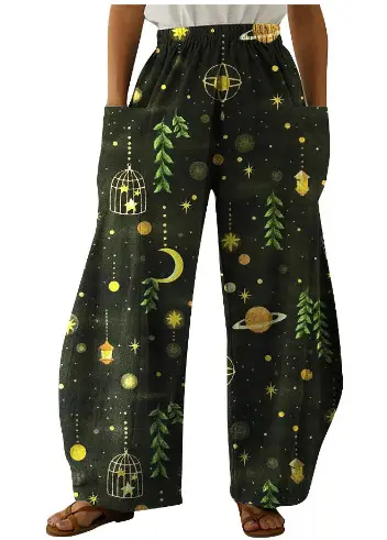 2022 Christmas Style Christmas Pants Black Candy Design - Image 6