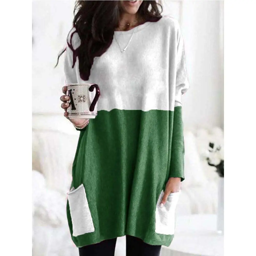 Merry Christmas Printed Long Sleeve T-Shirt Green White - Image 17