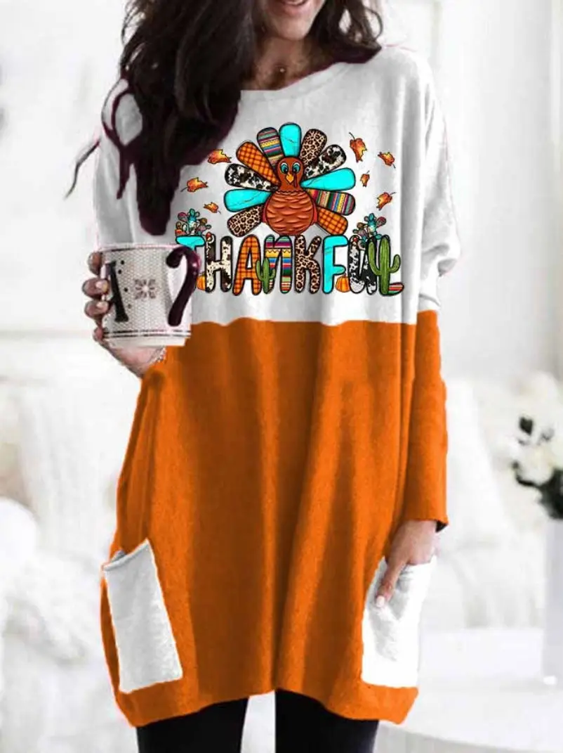 Merry Christmas Printed Long Sleeve T-Shirt Green White - Image 20