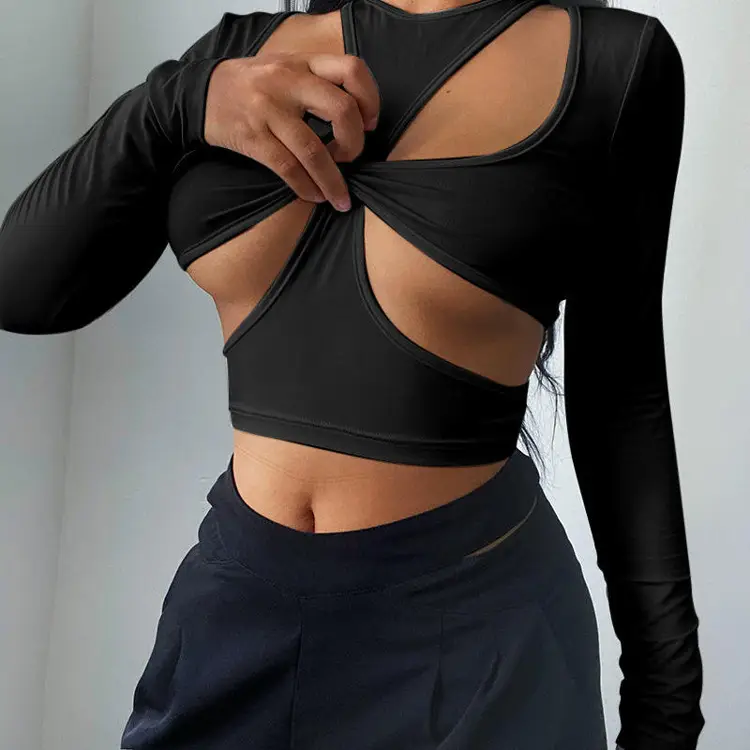 Green Long Sleeve I-Shape Sports Bra Top Set