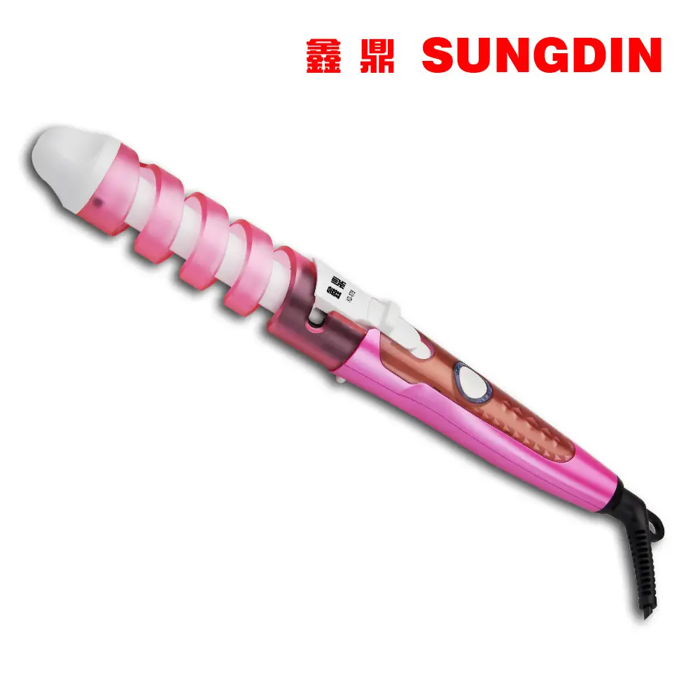 Sungdin Ceramic Spiral Curling Iron Pink - Image 5