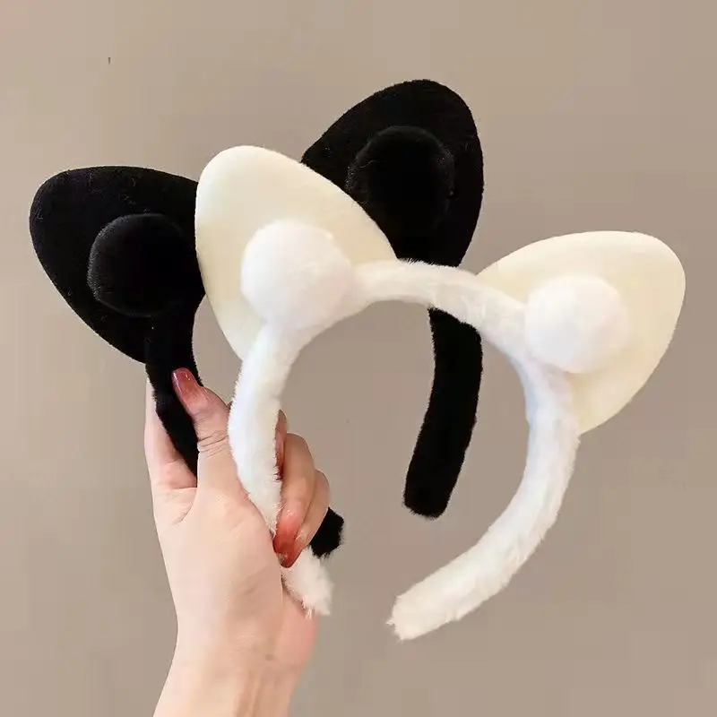 Plush Cat Ear Headband for Girls Boys Soft Winter Accessories - Image 7