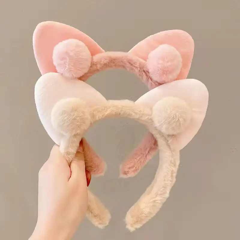 Plush Cat Ear Headband for Girls Boys Soft Winter Accessories - Image 8