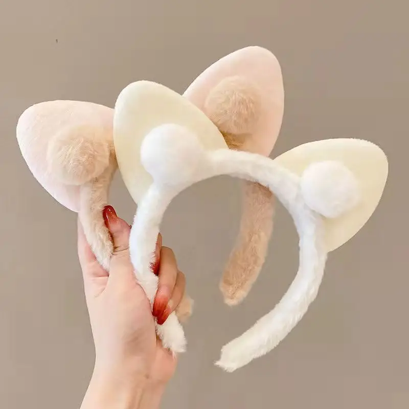 Plush Cat Ear Headband for Girls Boys Soft Winter Accessories - Image 9