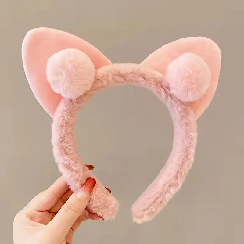 Plush Cat Ear Headband for Girls Boys Soft Winter Accessories - Image 2