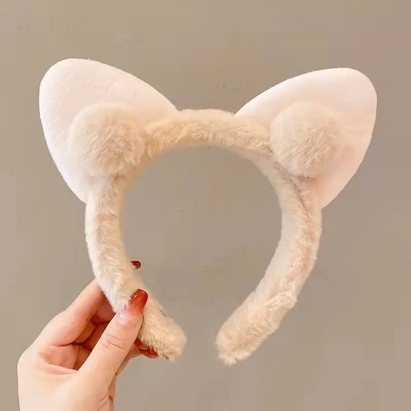 Plush Cat Ear Headband for Girls Boys Soft Winter Accessories - Image 3