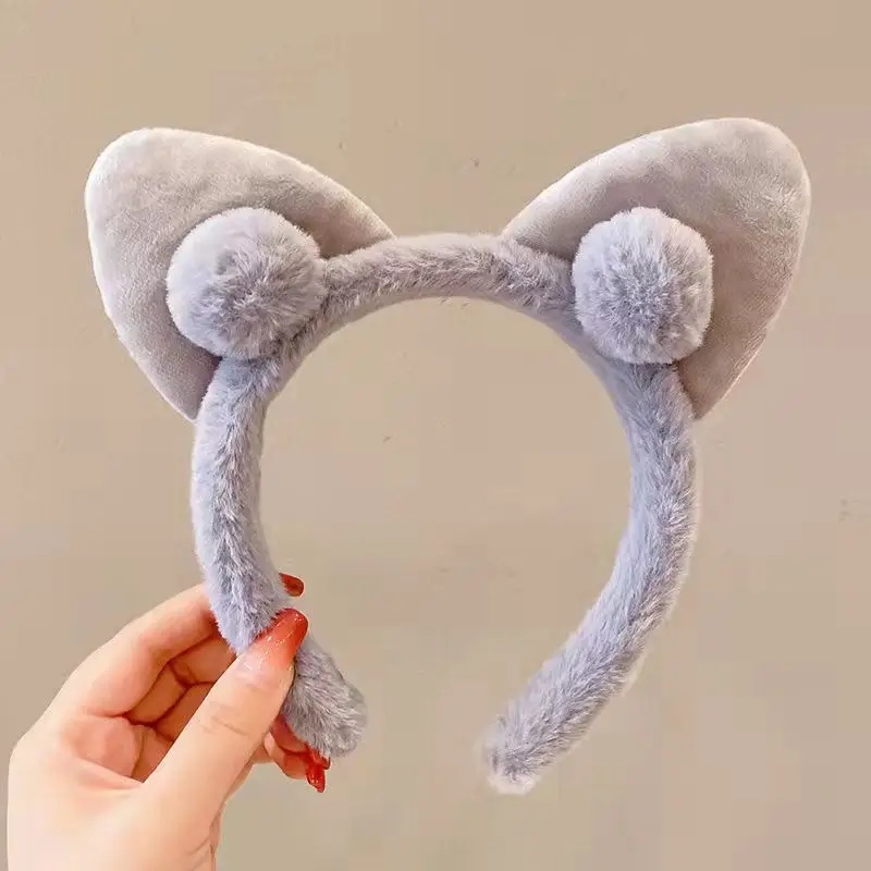 Plush Cat Ear Headband for Girls Boys Soft Winter Accessories - Image 4