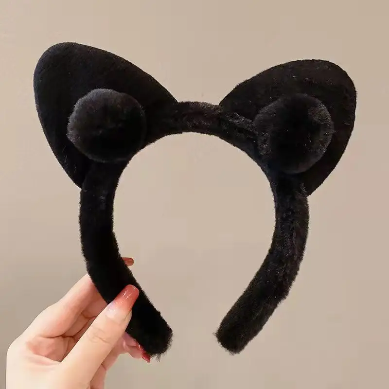 Plush Cat Ear Headband for Girls Boys Soft Winter Accessories - Image 5