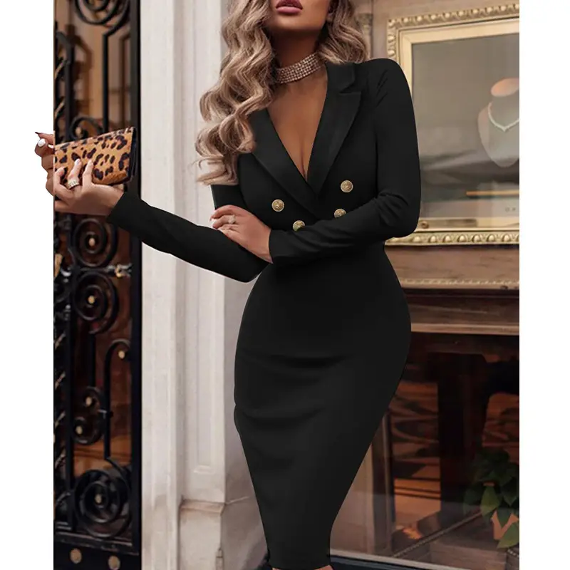 2021 V-Neck Double Breasted Suit for Women