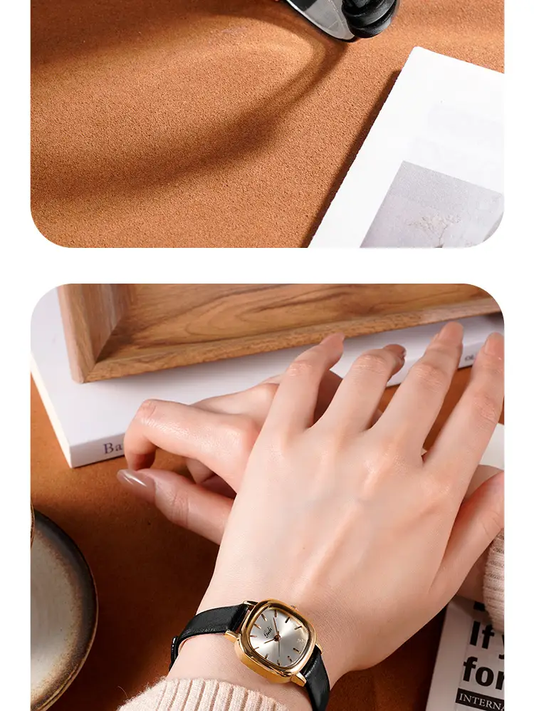 Women's Brown Leather Belt Watch with Small Dial — feature 12